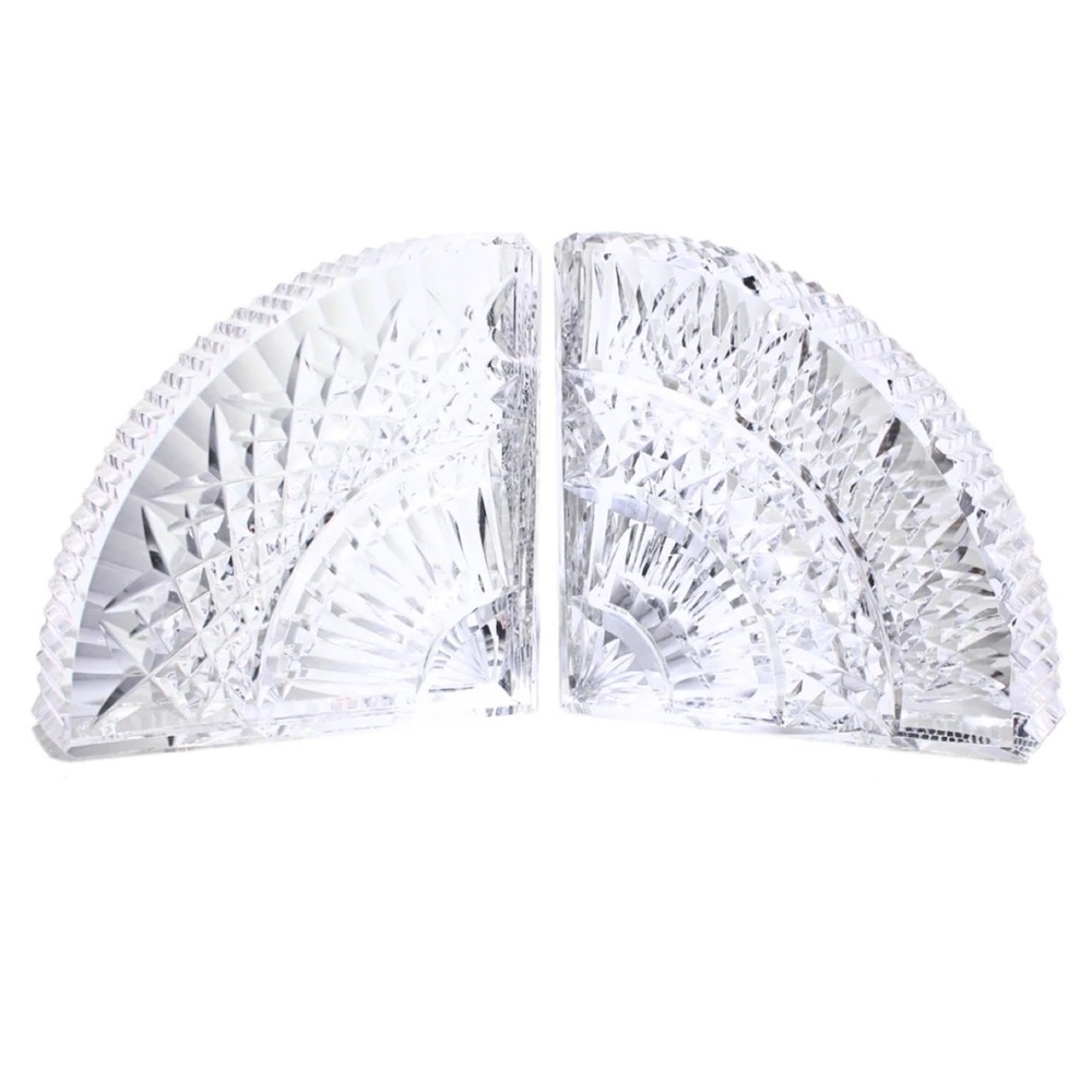 WATERFORD CRYSTAL QUADRANT BOOKENDS
